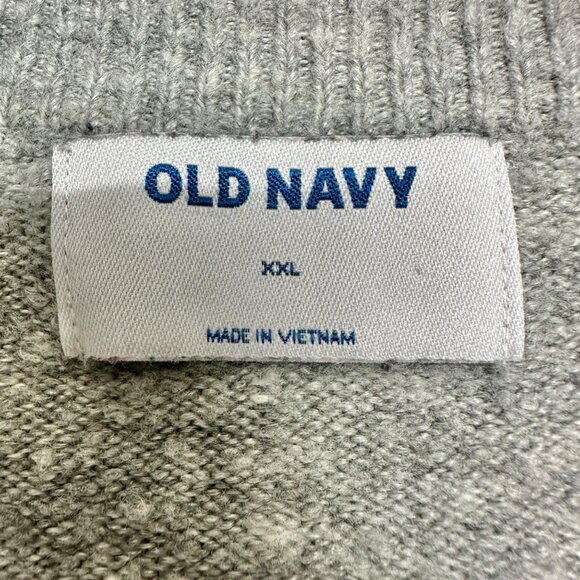 Old Navy Sweater Womens XXL Gray White Plaid LS Super Soft Acrylic/Nylon Blend - Picture 6 of 10